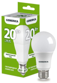 Лампа светодиодная A60 груша 20Вт 230В 4000К E27 GENERICA - IEK (ИЭК), артикул LL-A60-20-230-40-E27-G
