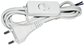 Шнур УШ-1КВ с выключателем 2м ПВС 2х0.75 6А белый - IEK (ИЭК), артикул WUP20-02-K01