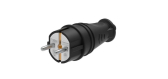 Вилка 2К+З прямая каучуковая 16А/250В IP44 Чёрная MultiSet | MST4001BK | SE - артикул MST4001BK
