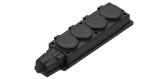 Колодка 4 гнезда 2К+З каучуковая 16А/250В IP44 Чёрная MultiSet | MST4104BK | SE - артикул MST4104BK
