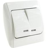ZIRVE бел/бел выключатель 2кл подсв. Led (501-010202-203) - артикул 501-010202-203