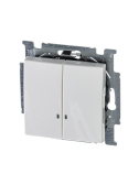 ABB Basic 55 Альп. белый Выключатель 2-клавишный с подсветкой | 1012-0-2154  | 2CKA001012A2154 | ABB - артикул 2CKA001012A2154