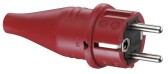 Вилка резиновая с мультизаземлением IP44, 16A, 2P+E, 250V, (красный) | 1419140 | ABL Sursum - артикул 1419140