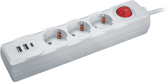 Удлинитель 61 455 NPE-USB01-03-180-ESC-3X1 с/з выкл.3 гн.1.8м USB2.1A |61455 |Navigator - артикул 61455