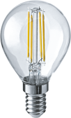 Лампа светодиодная LED 4Вт Е14 230В 2700К NLL-F-G45-4-230-2.7K-E14 шарик прозрачный | 71309 | Navigator - артикул 71309