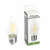 Лампа светодиодная, (11W) 230V E27 4000K прозрачная, LB-713 | 38273 | FERON - артикул 38273