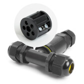 LD523/LD530 Соединитель-коннектор для проводов T 3-контактный, водонепрониц. (клемма 3pin), черный | 41462 | Feron - артикул 41462
