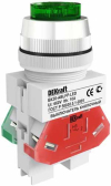 Выключатель кнопочный ВK-30 ABLFP диам. 30мм зеленый LED 220В (25047DEK) - артикул 25047DEK