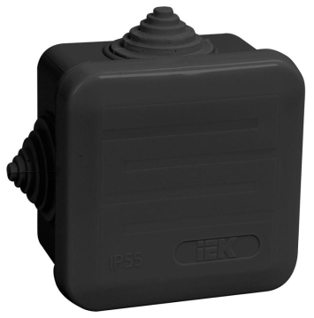 Коробка расп. КМ41236 70х70х40мм IP44 4 вв. черная | UKO21-070-070-040-K02-44 | IEK - IEK (ИЭК)