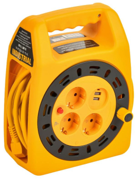 INDUSTRIAL Катушка УК15 2P+PE 3?1,5мм2 USBх2 LED 15м | IN-KP24-16-03-15-UL | IEK - IEK (ИЭК)