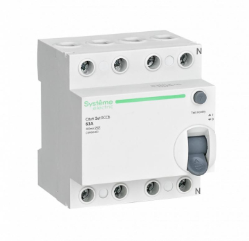 Выключатель дифференциального тока (УЗО) 4P 63А 300мА Тип-AC City9 | C9R66463 | Systeme Electric - Systeme Electric