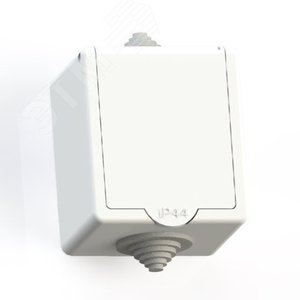 IP44 Розетка брызгозащищенная открытой установки с заземляющим контактом одноместная(16А) РА16-660, белая - Кунцево