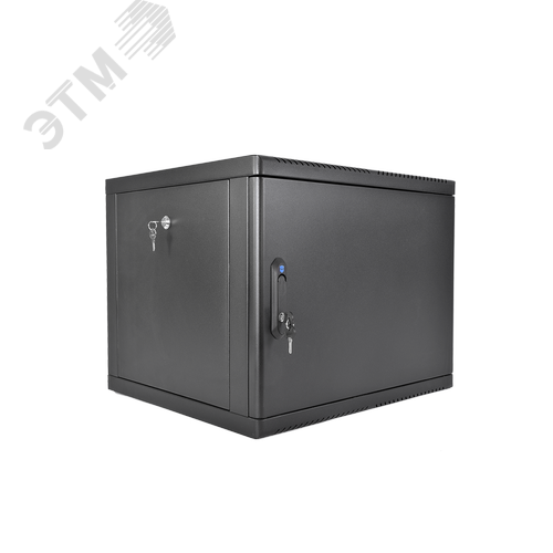 Шкаф 19'' телеком навесной разборный 9U (600 х 650) съемные стенки, дверь металл, чёрный - артикул ШРН-М-9.650.1-9005
