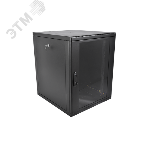 Шкаф 19'' телеком навесной разборный 12U (600 х 650) съемные стенки, дверь стекло, чёрный - артикул ШРН-М-12.650-9005
