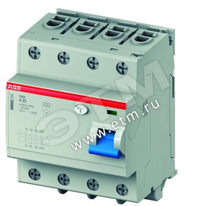 Выключатель дифференциальный (УЗО) F404A-K63/0.03 63А 30мА | 2CCF544310E0630 | ABB - ABB