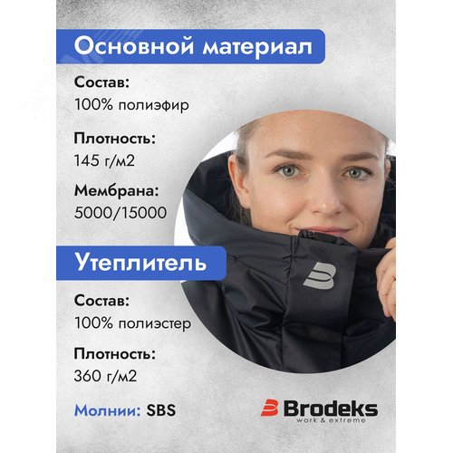 Зимняя женская куртка-парка Brodeks KW258, черный (L) - фото 9