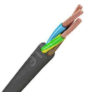 Провод ПВС 2х1,5+1x1,5 черный бухта 100м - Конкорд