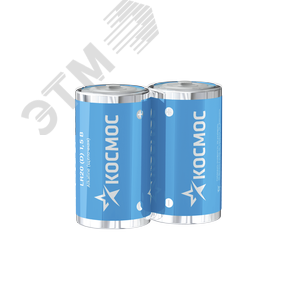 Батарейка  LR20 (D) 1.5V Alkaline 2S в шринке, - КОСМОС