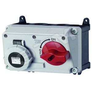Розетка настенная механическая блокировка DUO 32А 3Р+E IP67 (7635) - Mennekes