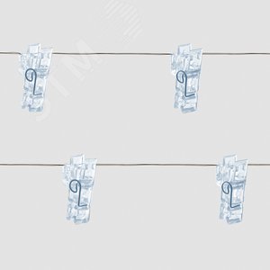 Гирлянда линейная Прищепки LED 5000К 4.5 м USB - фото 2